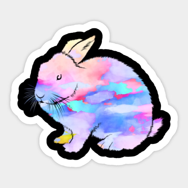 Rabbit Pet Owner Hare Zoo Watercolor Bunny Animal Lover Gift Sticker by twizzler3b